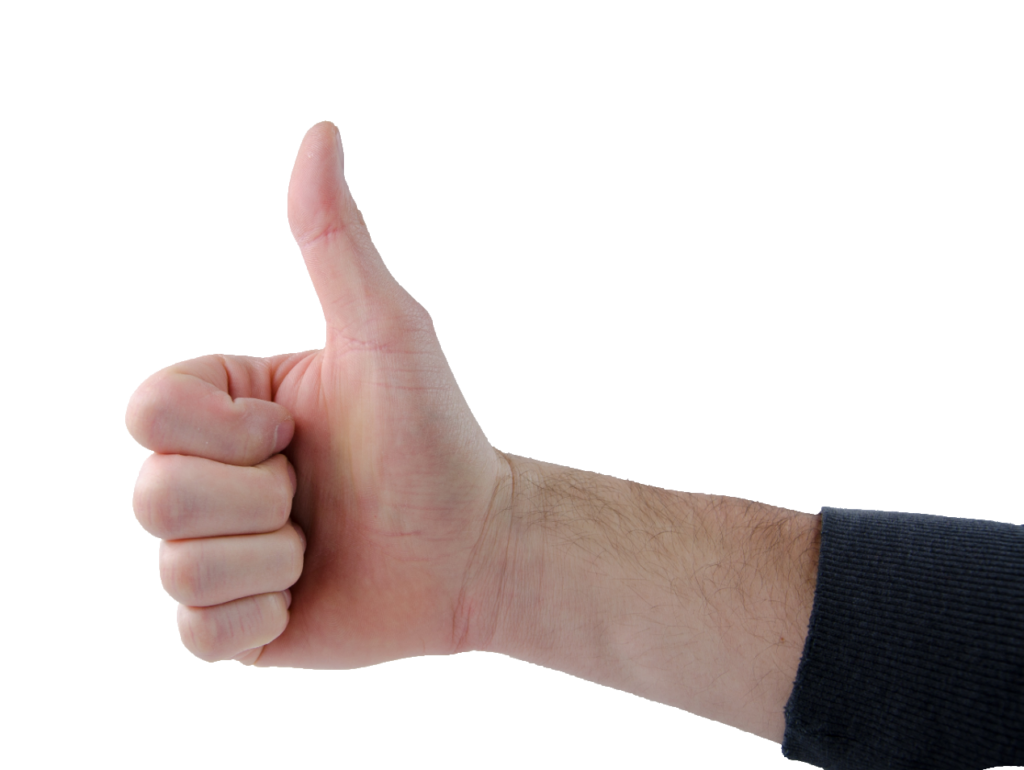 Realistic Thumbs Up Hand PNG