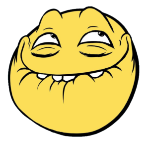 Yellow Troll Face clipart PNG