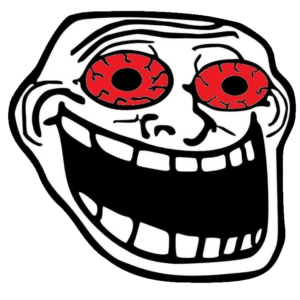 Red Eyes Troll Face PNG