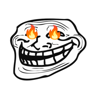 Fire Eyes Troll Face PNG