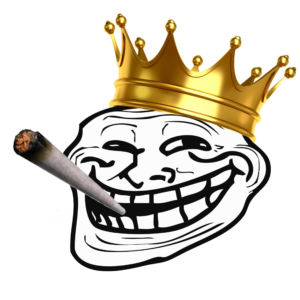 King Crown Troll Face Smoking PNG