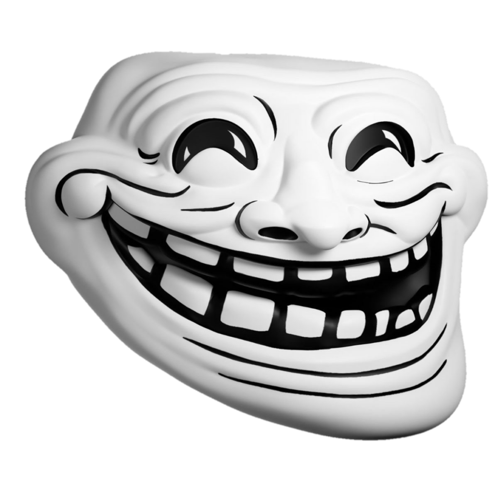 Left Troll Face transparent PNG - StickPNG