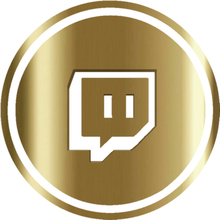 Round Golden Twitch Logo Png
