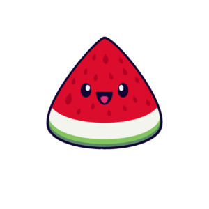 Cute Kawaii Watermelon Slice Png