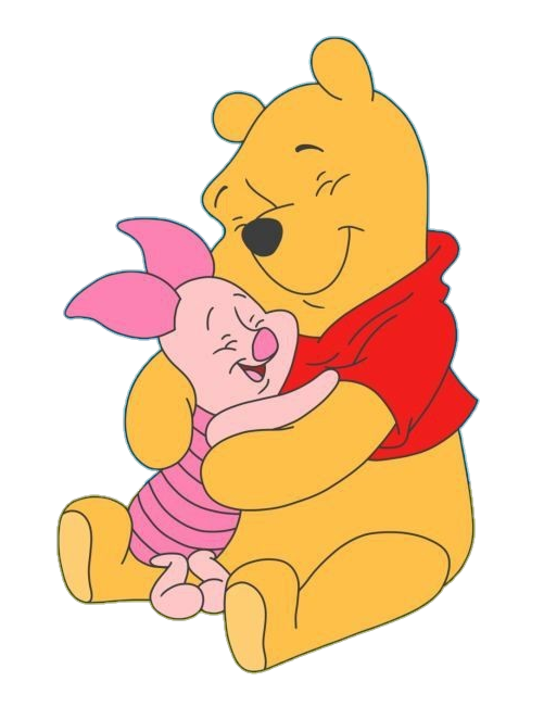 Piglet and Winnie the Pooh Bear Hugging Png