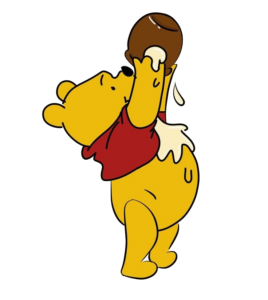 Winnie the Pooh Bear Eating Honey clipart Png