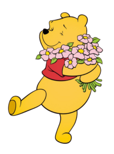 Winnie the Pooh Bear with Flowers Png