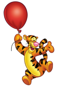 Winnie the Pooh Character Tigger with balloon Png